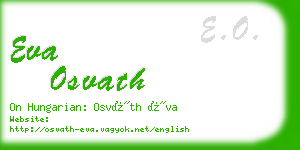 eva osvath business card